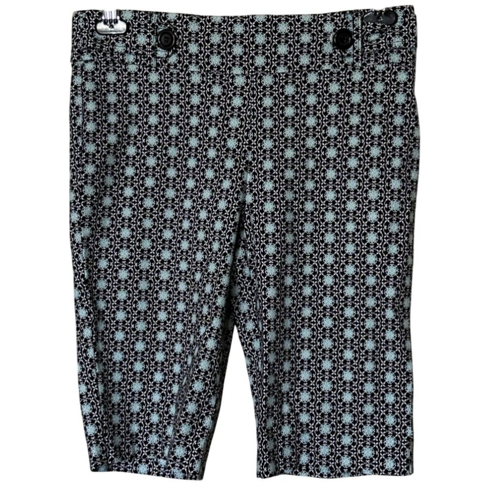 Women's SOHO Apparel Bermuda Mid-Rise Shorts Geometric Pattern Junior's Size M